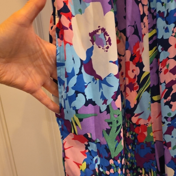 NWOT XL Chic Soul Floral Jumpsuit - Blue and Pink - Picture 4 of 8